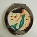 vintage mermaid compact retro pin up girl pocket mirror rockabilly