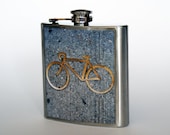 Bike Flask, NYC Photo Flask, 6 oz Flask, 21st Birthday Gift