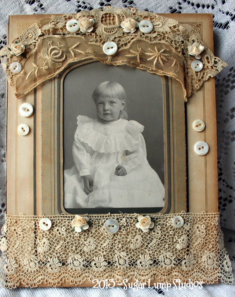 Vintage Simplicity Cabinet Card HANDMADE Altered Collage Canvas 8 x 10 inches