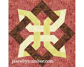 Lugano Clover paper pieced quilt block pattern INSTANT DOWNLOAD PDF
