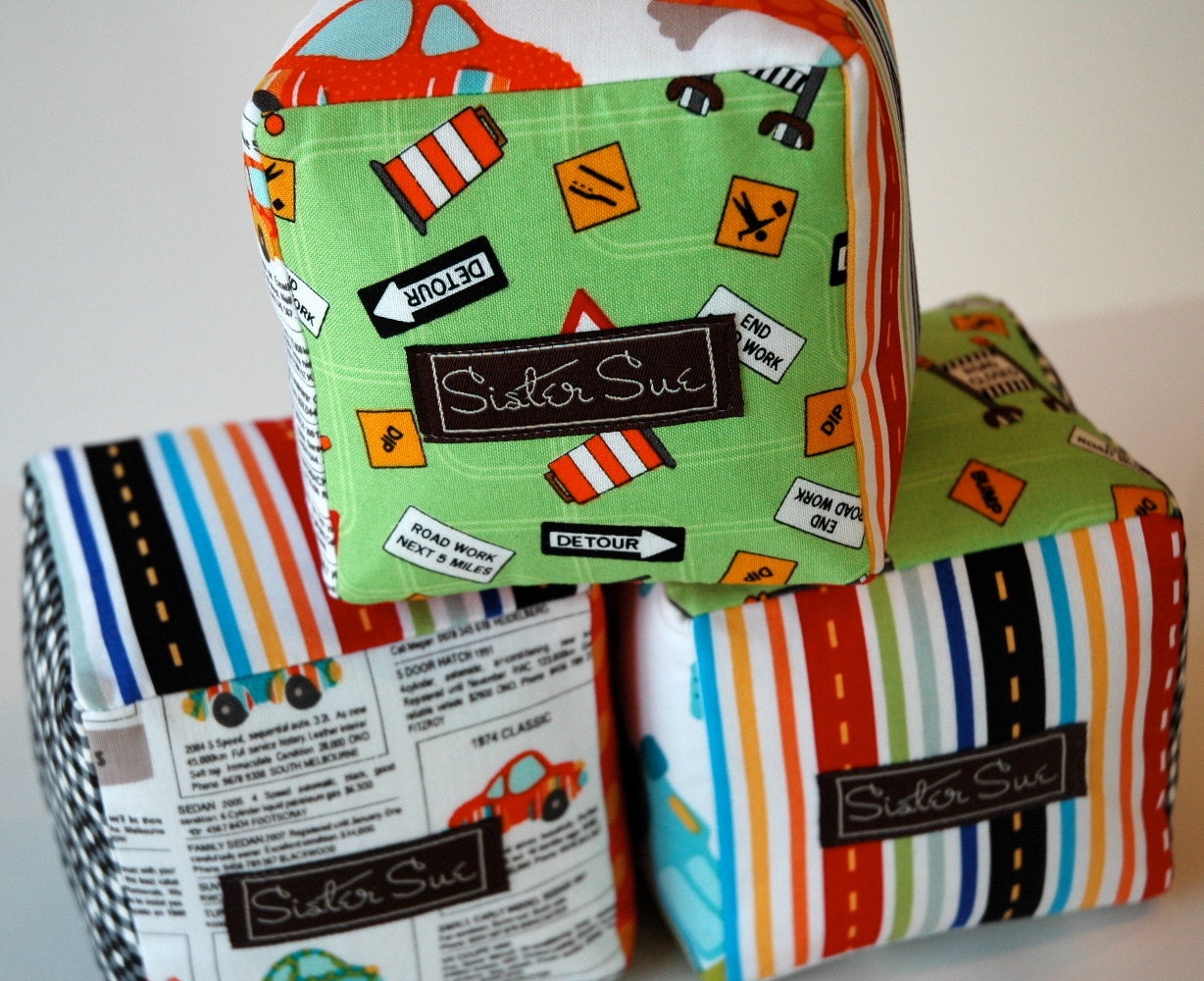 Traffic Jam Cloth Play Blocks (Set of 3)