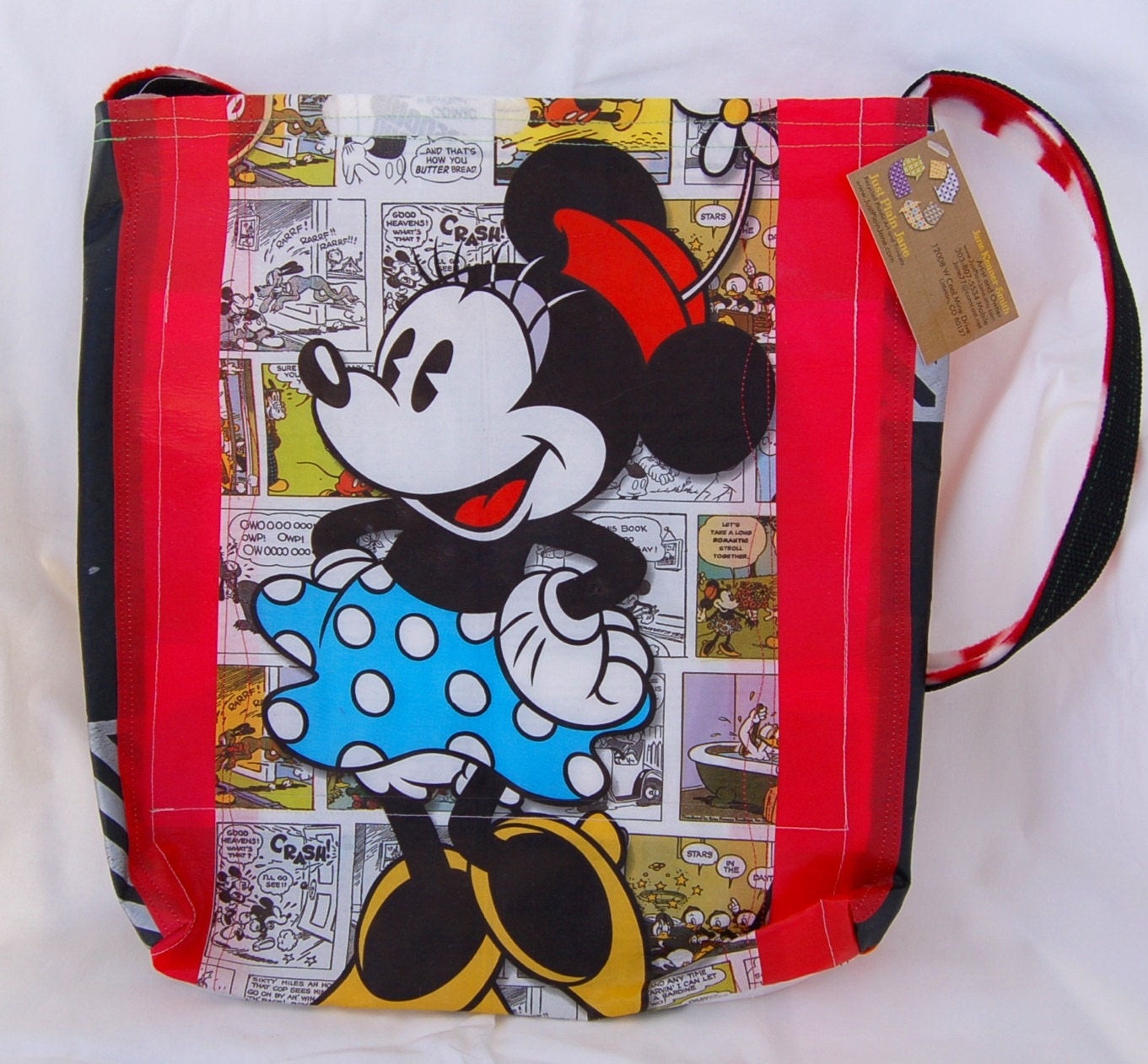 Minnie Mouse purse - fused plastic minnie mouse tote - Upcycled Plastic bag - beach fun lightweight