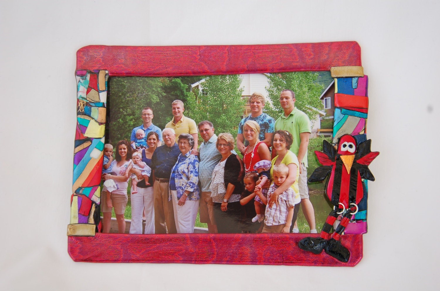 Magnetic fridge Picture frame colored fridge magnet red and black bird family not included fun lockers office school