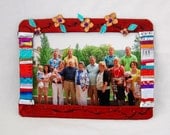 Flower locker Magnet - flower picture frame magnetic - magnetic picture frame - red and yellow flower picture frame