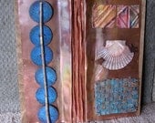 Wall Sculpture with Fold Formed Copper and Found Objects