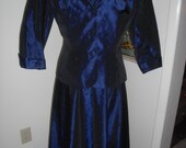 Stunning 1940s Vintage Swing Dress w Matching Fitted Jacket A Lady Petite Fashion Hess Brothers 36 B 28 W Free U S Shipping