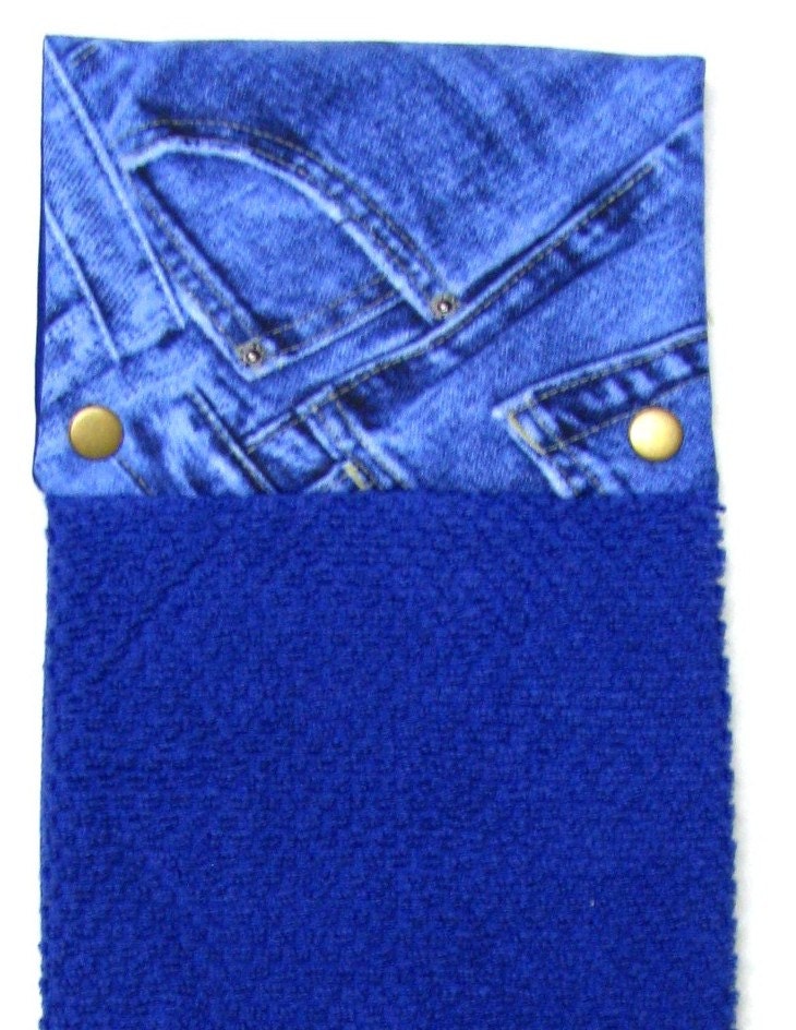 Kitchen towel, bar towel, oven, snap top towel, guest towel, Trendy denim print