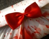horror CLUTCH shoulder BAG blood splatter zombie bride white halloween accessory