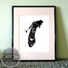 Lake Michigan - typography map art print 8x10 - personalized state poster custom wall decor engagement wedding housewarming gift