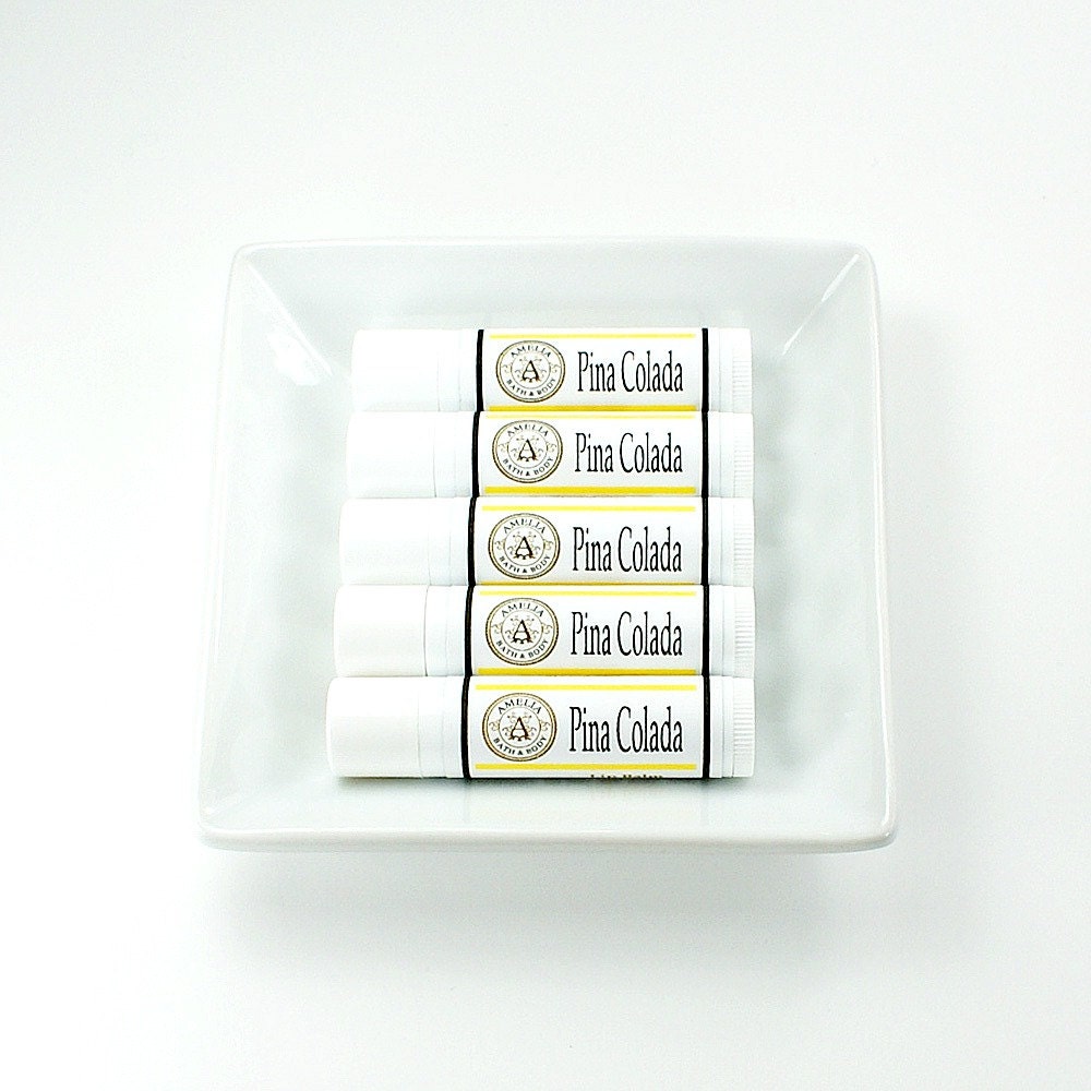 Pina Colada Lip Balm Tropical Vegan Unsweetened Lip Balm