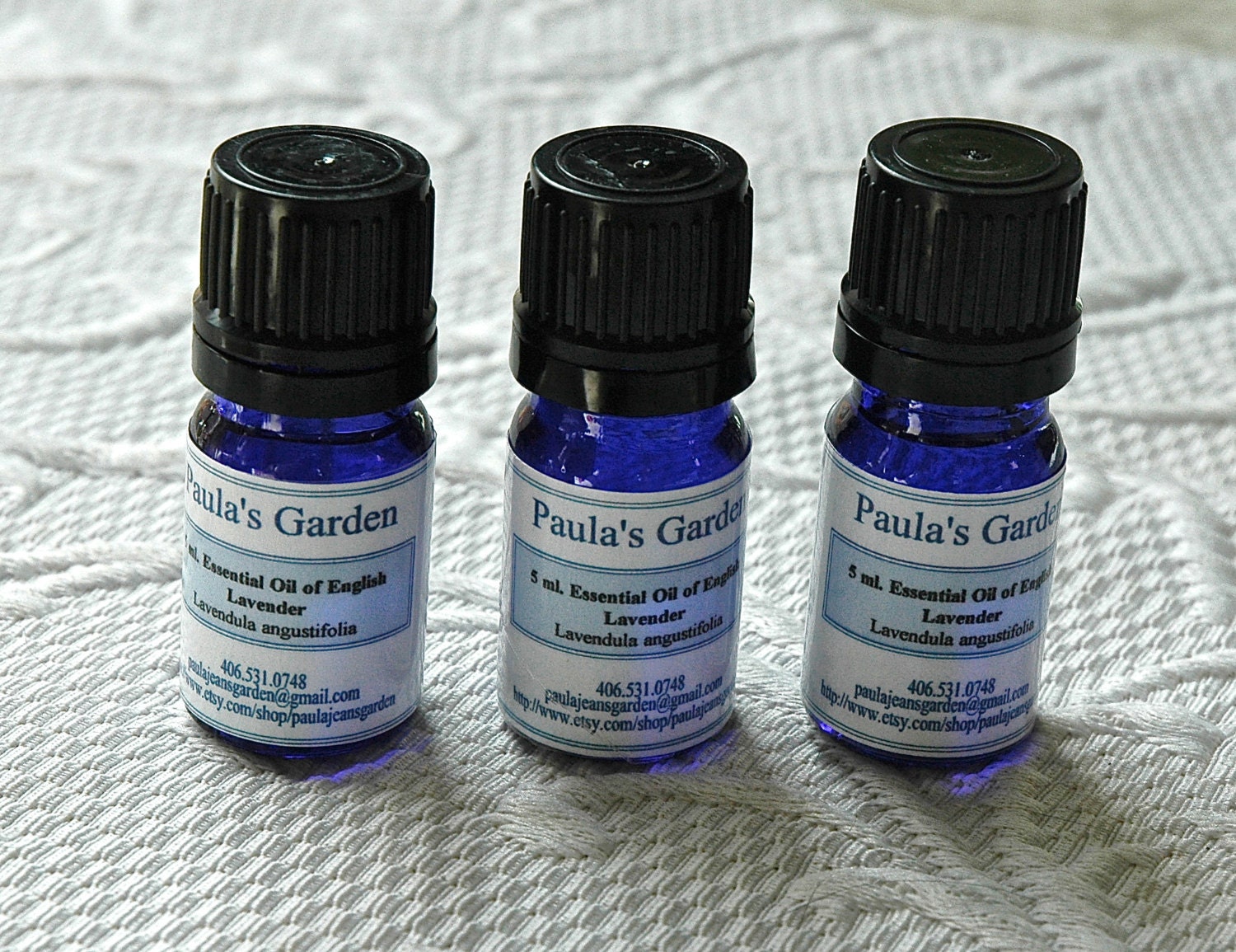 Three 5ml Bottles of Pure Organic English Lavender Essential Oil in  Glass Bottles