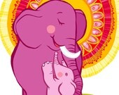 Elephant Baby Love print