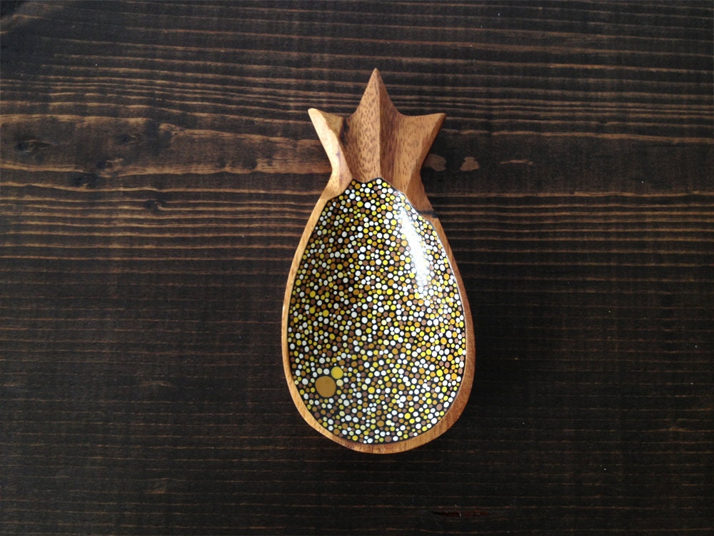 Small Pineapple Dish : Yellow Dots