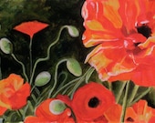 Poppies - 11X14 GICLEE PRINT of acrylic painting, Susan Black