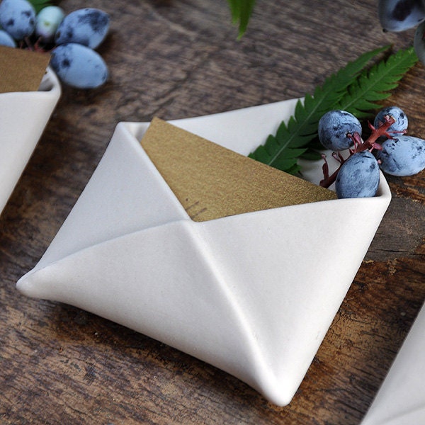 Porcelain Envelope Place Card Holders