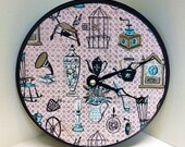 Vintage 1950's Housewares Handmade Wood Clock by cadencedesigns on etsy