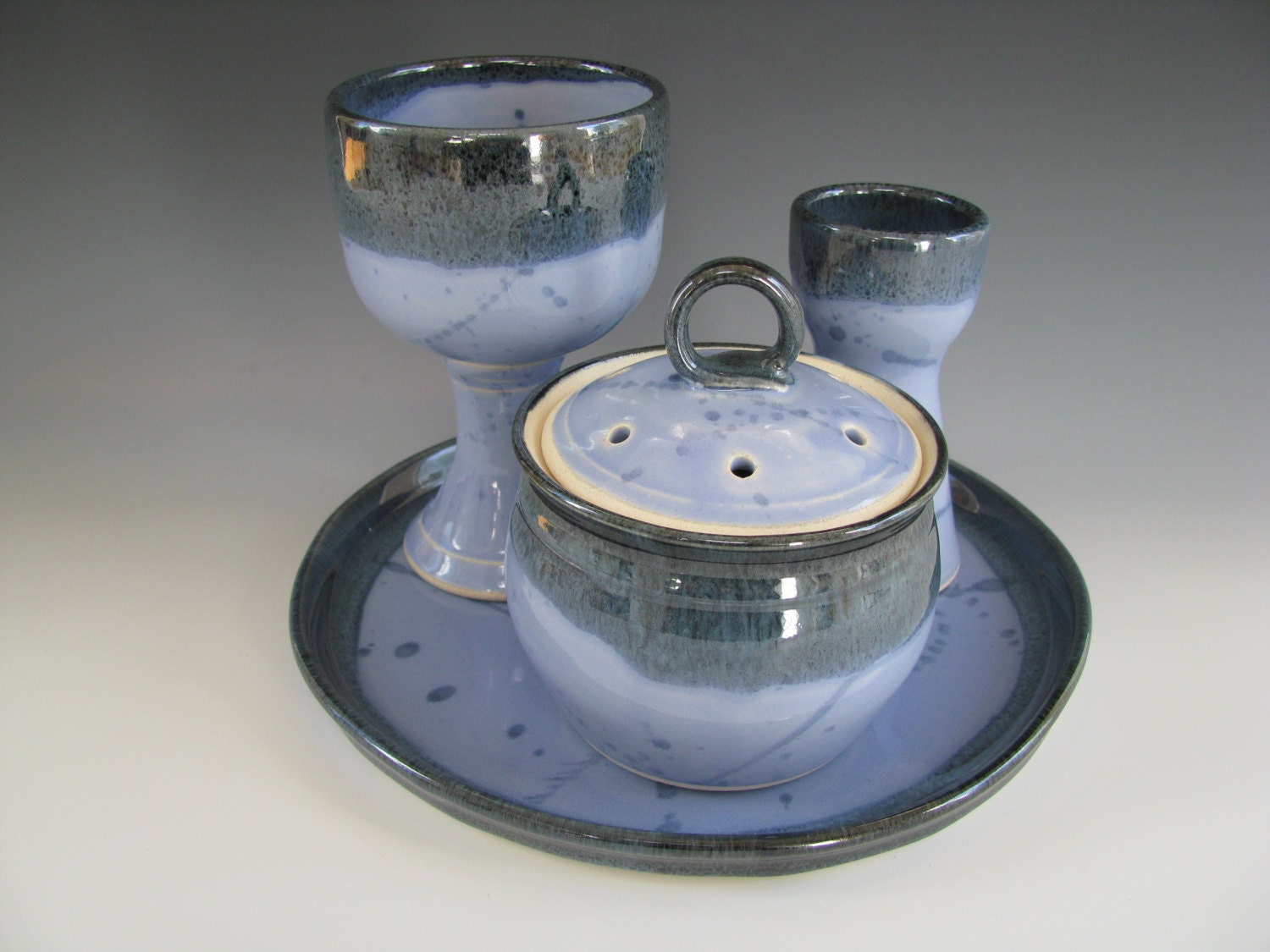 Havdallah Set in Dark Blue and Periwinkle