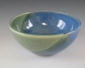Ceramic Bowl for Soup Cereal Salad in Blue and Green