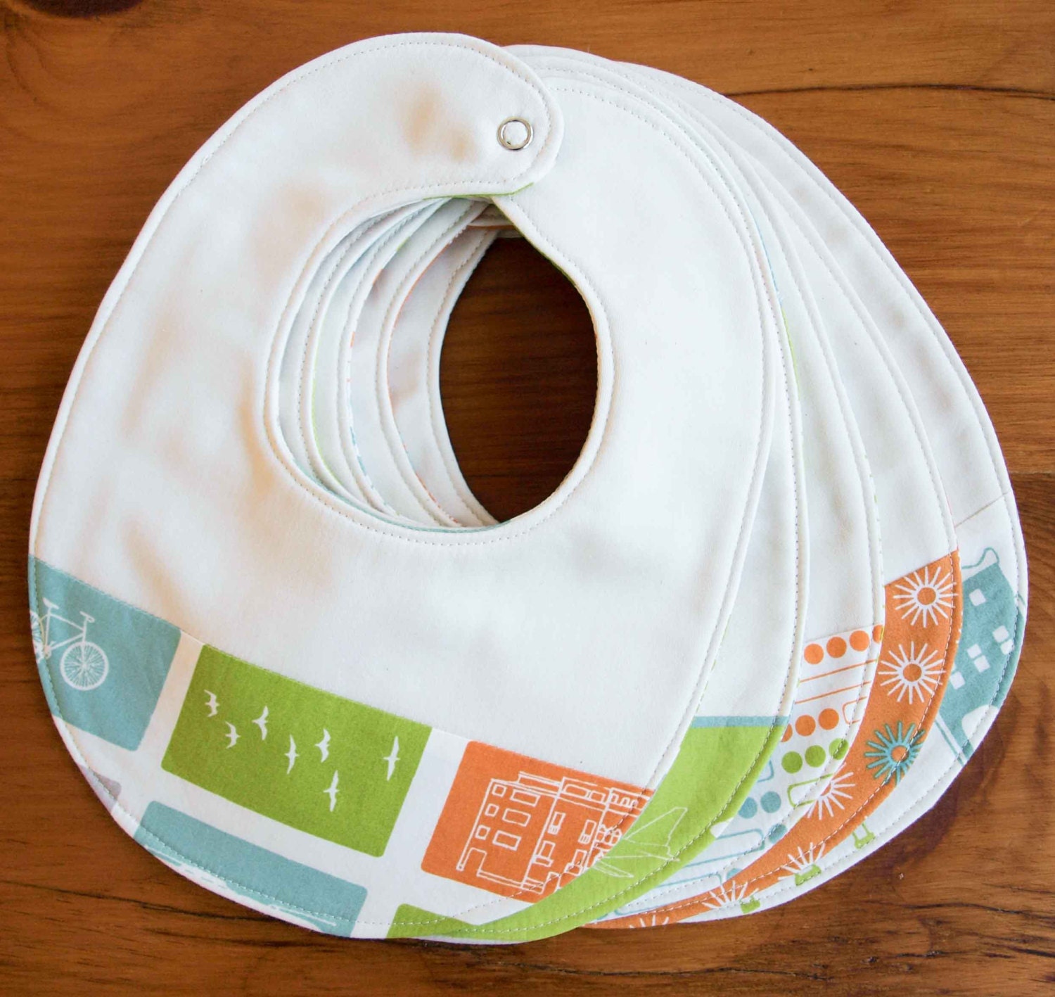 Organic Baby Bib in COMMUTE, Choose your Favorite Bib