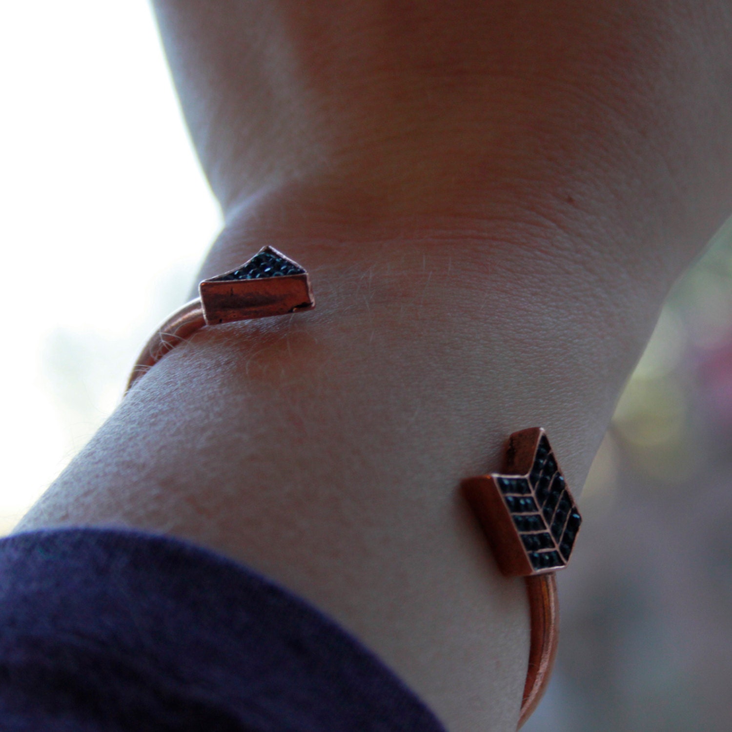 Arrow Bangle in Rose Gold or Silver
