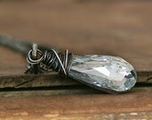 Swarovski crystal oxidized sterling silver Fashion necklace Seven jewelry