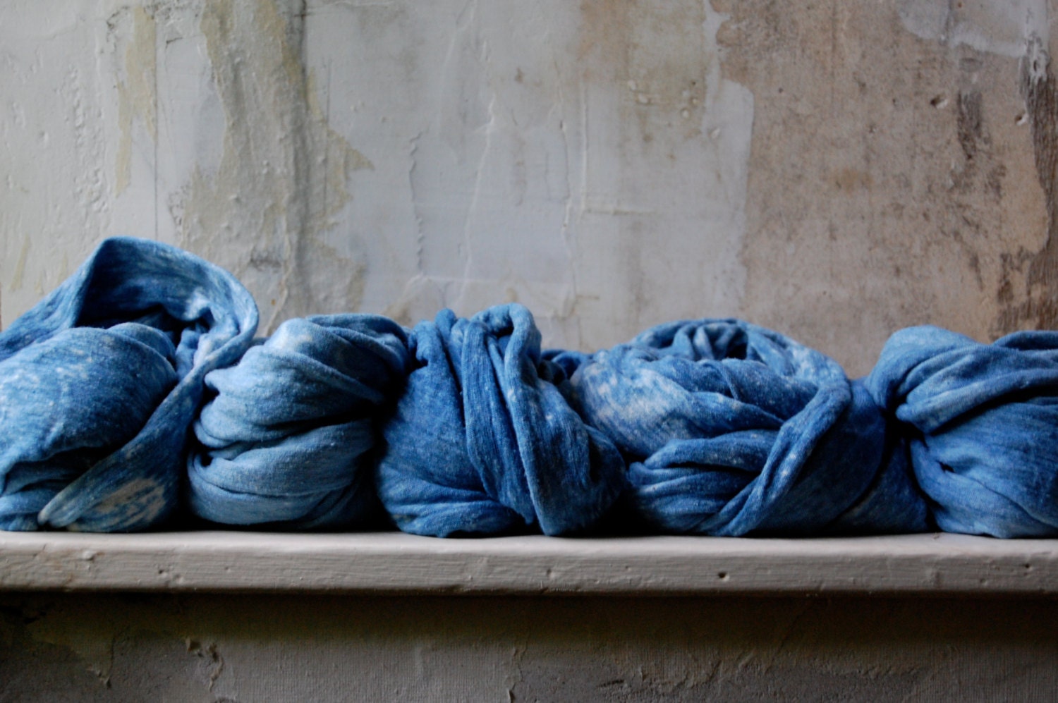 indigo scarf organic cotton hemp jersey naturally hand dyed