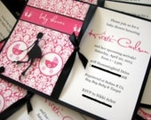 Modern Twin Baby Shower Flat Invitation Set
