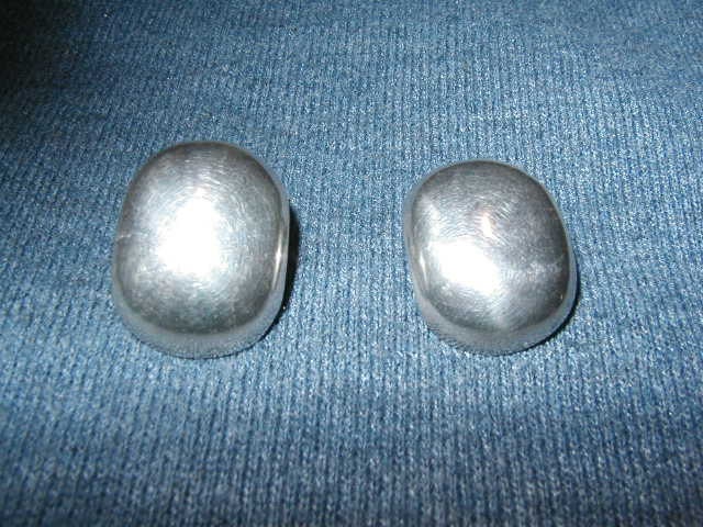 Sterling Silver Elongated Round Curved Pierced Earrings 7.6 grams