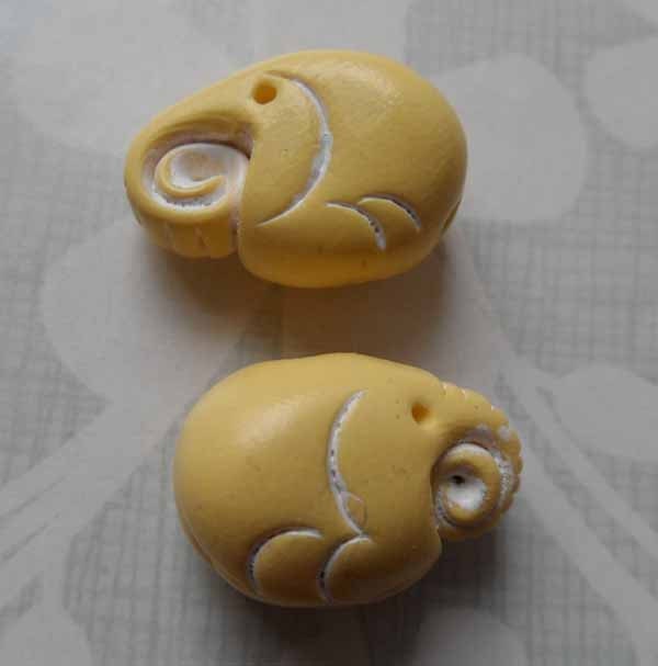 Charming Little Elephant Charms - Yellow