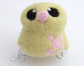 Easter Chick Needlefelted Bird in Pale Yellow and Pale Pink