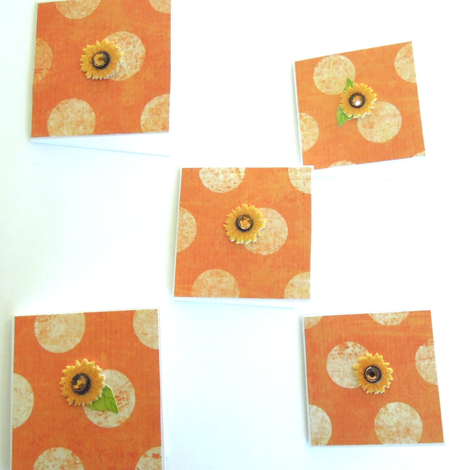 Teeny Tiny Sunflower Mini Cards - Set of 5 Blank Cards
