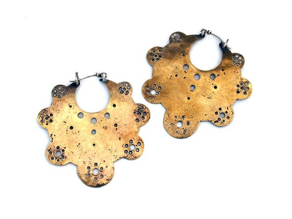 Crop Circle hoops-- brass