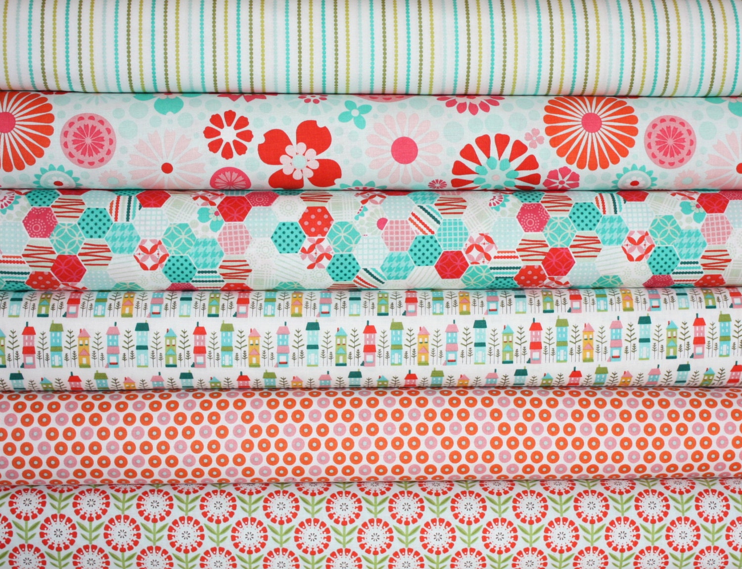 So Happy Together quilt or craft fabric bundle by Riley Blake Designs- Fat Quarter Bundle, 6 total