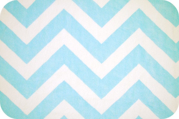 SALE Cuddle Minky Chevron Fabric by Shannon Fabrics- Chevron in Turquoise- 1 Yard or by the Yard