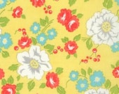 Happy Go Lucky Fabric by Bonnie and Camille for Moda Fabrics- Happy Garden in Yellow, Fat Quarter