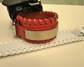 Leather LACED Cuff Bracelets with Buckle - 1 1/2 inches wide X 8 1/2 inches long - 3 colors - use with rectangle bracelet blanks /