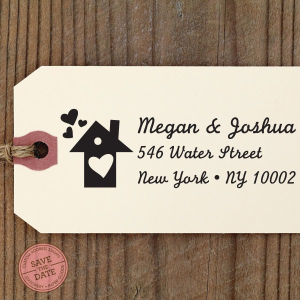 CUSTOM ADDRESS STAMP - Eco Friendly & self inking, gifts for wedding, housewarming, etsy labels, return address stamp "House3"