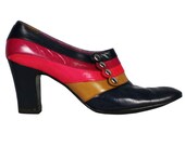 JERRY EDOUARD Jerrold Glam Rainbow Stripe Leather Snap Shoes