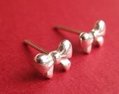Bow Stud Earrings, Silver Bow Earrings