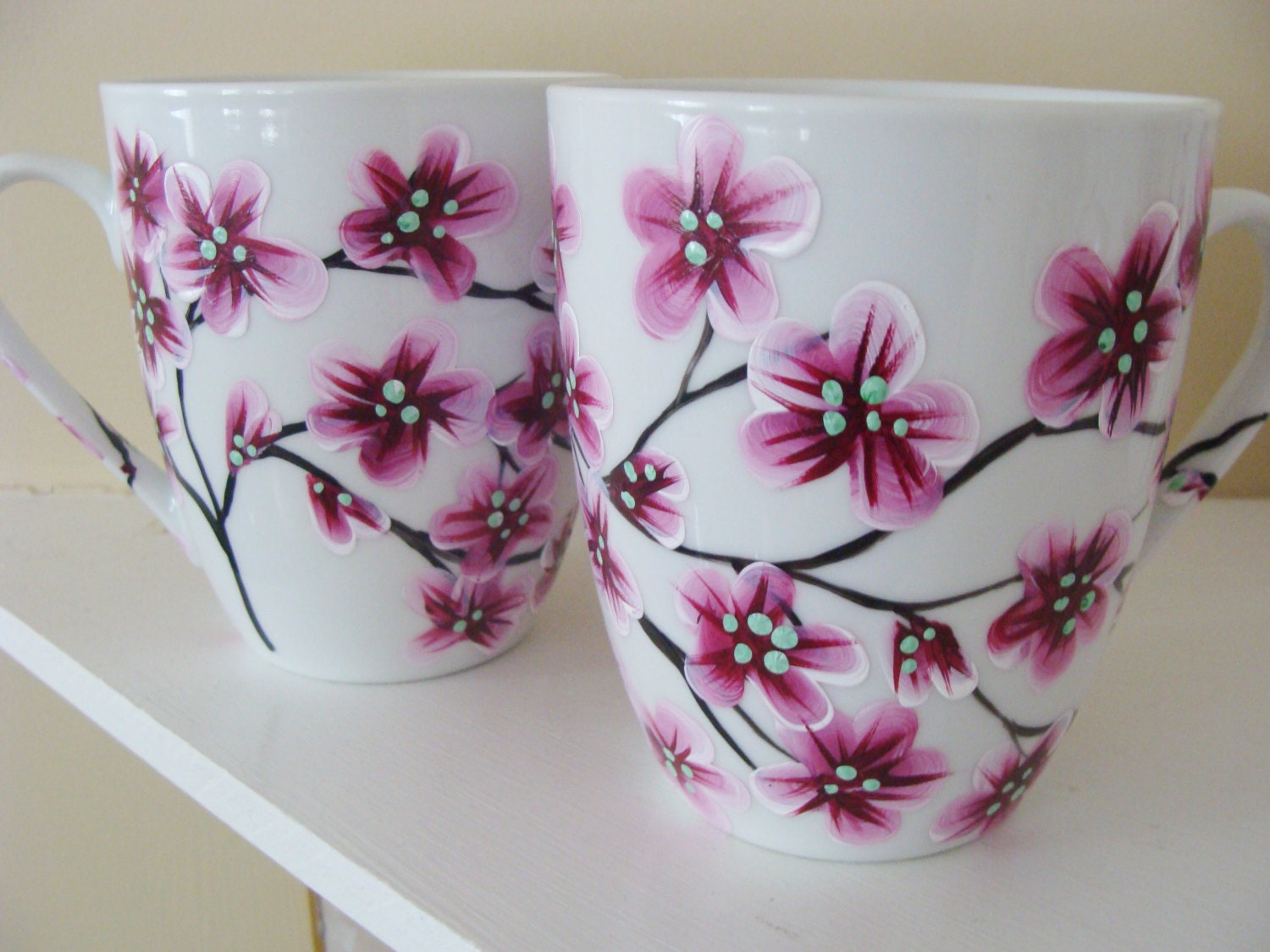 Cherry Blossoms Cup Set Hand Painted