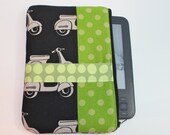 Kindle Fire Case / Kindle Keyboard Cover - Large - Padded eReader Case - Scooters