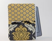 Kindle / Kindle Touch Sleeve - Small - Padded eReader Case - Yellow Lattice