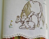 Tea Towel with a Vintage Touch -  Nicker or Whicker it's Love at First Site - Vintage Recycled to Upcycled