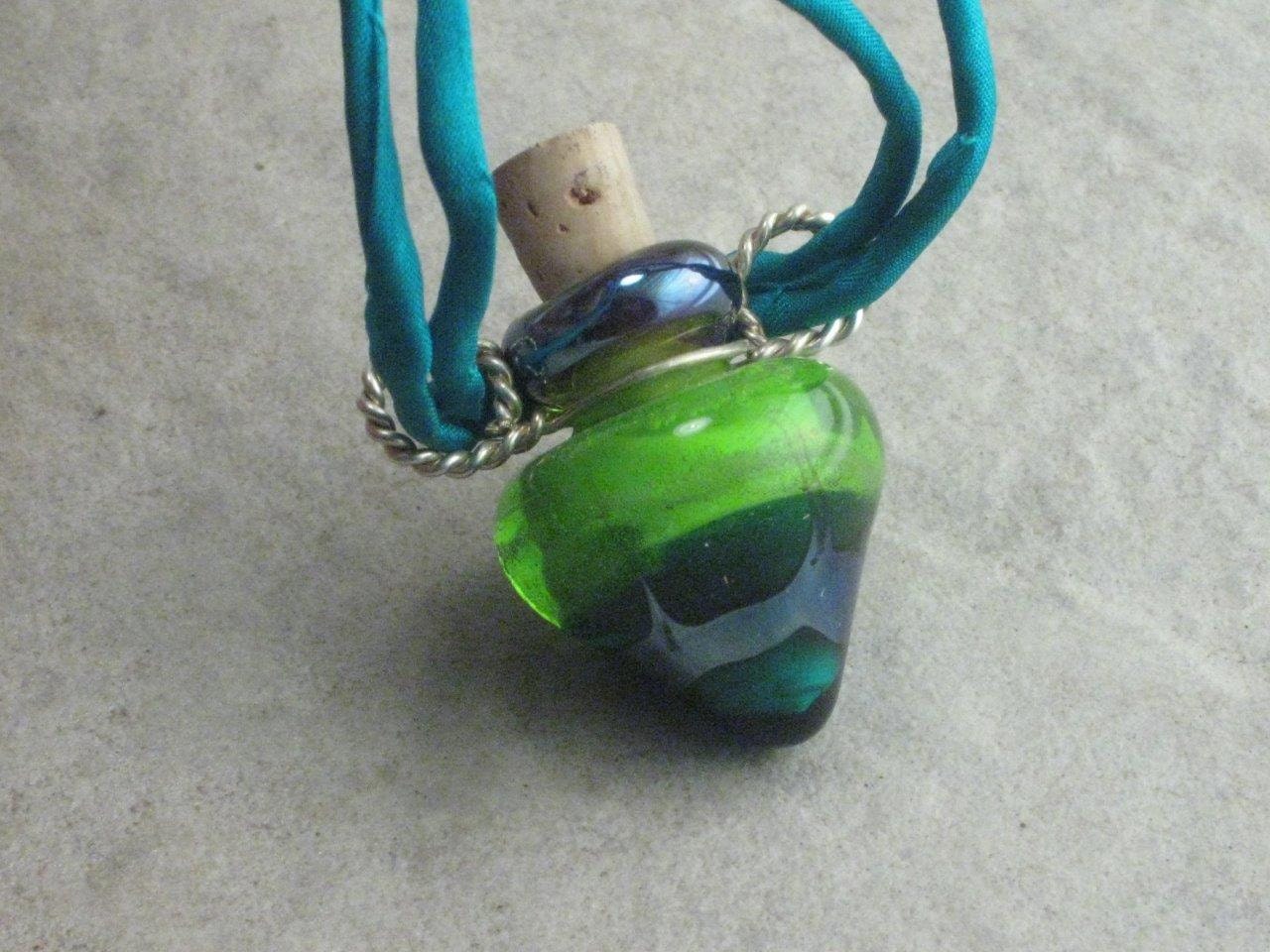 Faerie Dance --- Lampwork Poison Bottle Necklace