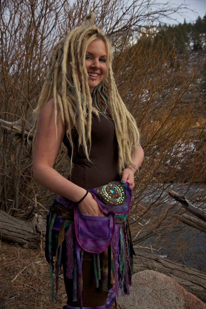 Hand Dyed Tattered Festival Scrap Skirt