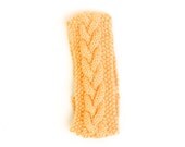 Cable Knit Earwarmer - Headband Accessory - Acrylic Yarn - Sunshine Yellow