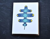 Plaid Leaf Notecard