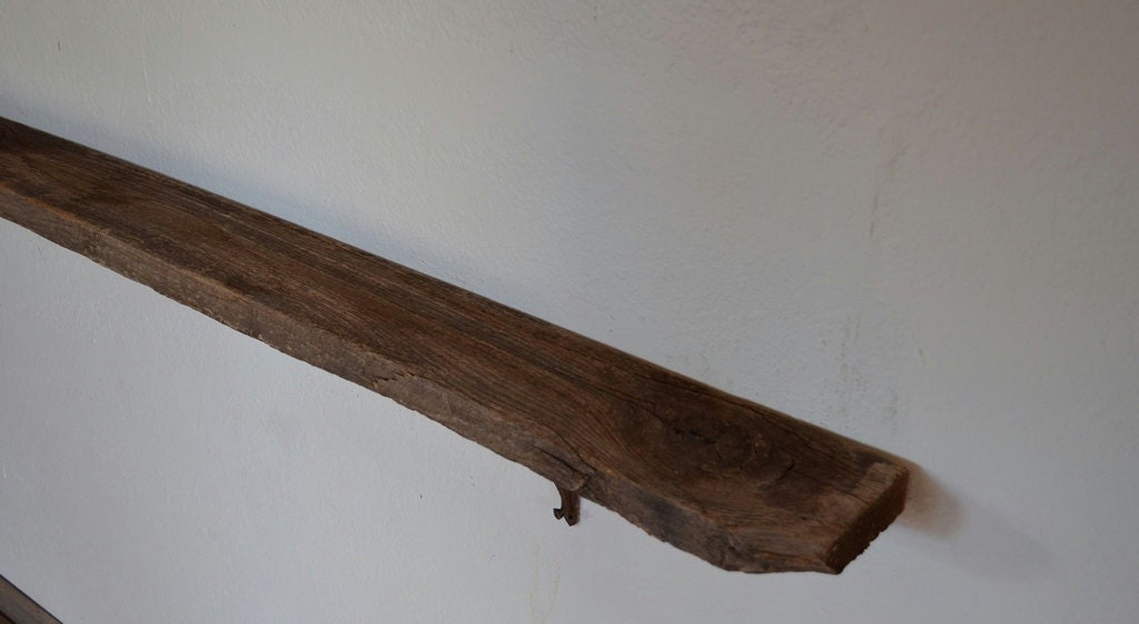 Repurposed barnwood wall shelf 64" wide 5" deep 7" tall