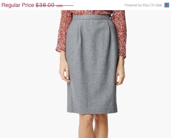 SALE - Vintage Gray Pendleton Wool Pencil Skirt
