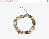 SALE - Vintage Niello Gold Plated Link Bracelet